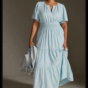 NWT Anthropologie The Somerset Maxi Dress Sky Linen Edition Size 3X